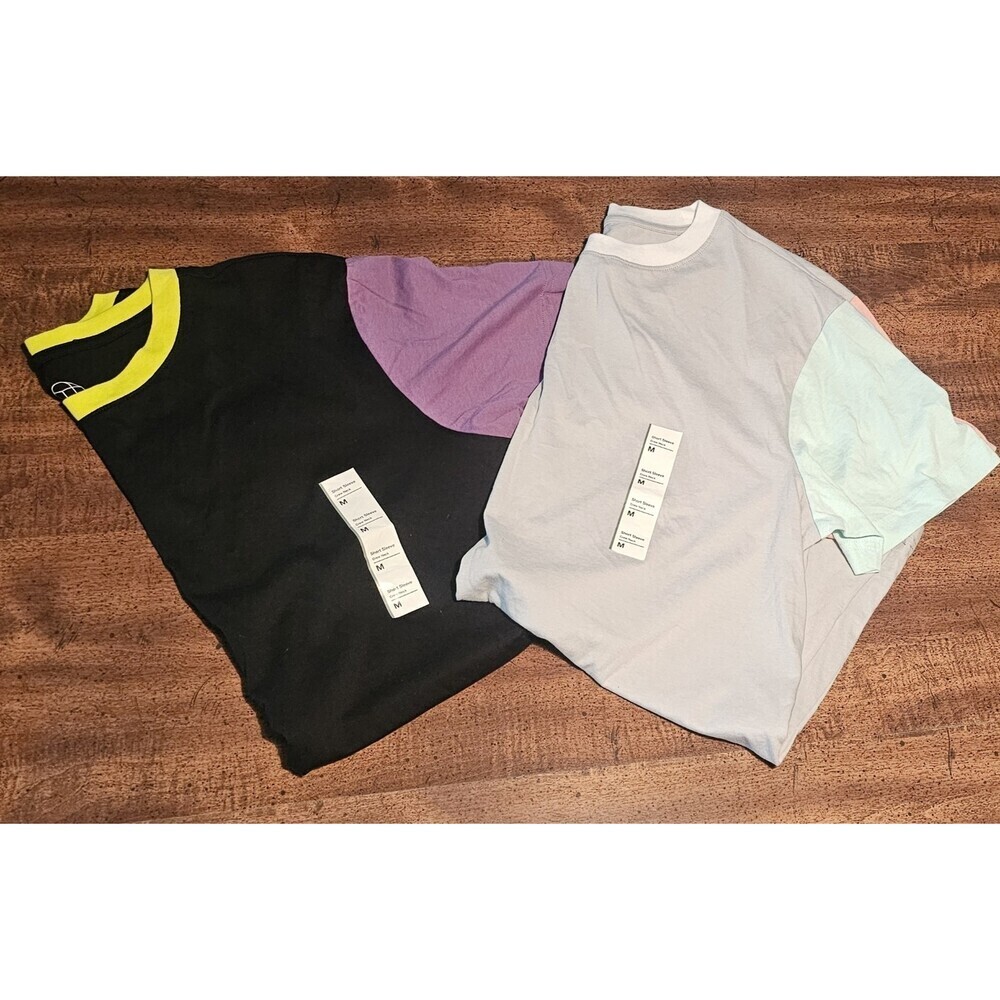 Adult Colorblock Short Sleeve Crewneck 2-Shirts Original Use Multicolor Size M